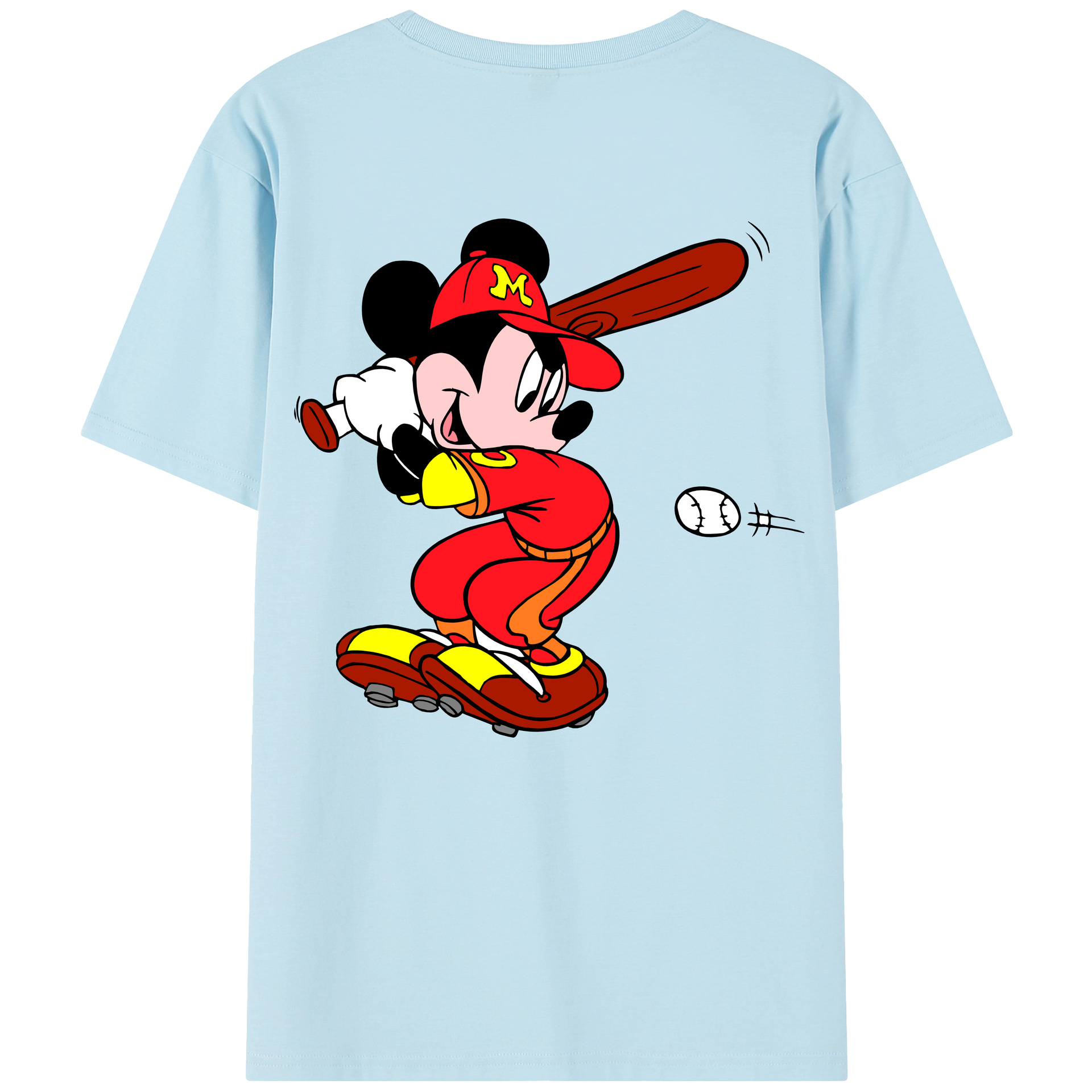 （画像用） ミッキーマウス Mickey Mouse 綿100％半袖Tシャツ（背面プリント）